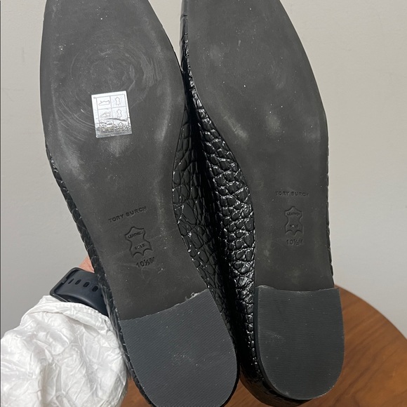 Tory Burch Black Embossed Loafers - Picture 5 of 5